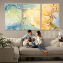 Green and Yellow Marble Fluid Effect Wall Art, Green and