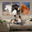 Animal Wall Art Three Horses Farmhouse Art Canvas, Framed by MyGreatCanvas | Canvas Wall Art Prints | Photo Prints & Wall Decor