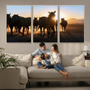 Horse Herd Wall Art Animal Canvas Print