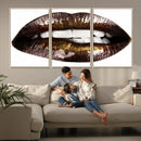 Close Up Lips Wall Art Canvas Print