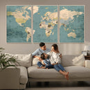 Classic World Map Canvas Print – Framed Vintage Map Wall by MyGreatCanvas | Canvas Wall Art Prints | Photo Prints & Wall Decor