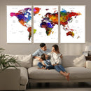 World Map Canvas Print – Detailed Map of the World Wall Art