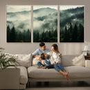 Captivating Misty Forest Wall Art Premium Canvas Print a