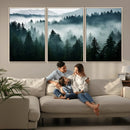 Captivating Misty Forest Wall Art Canvas, Premium Canvas