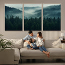 Captivating Misty Forest Wall Art Premium Canvas Print,