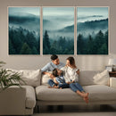 Captivating Misty Foggy Forest Wall Art Premium Canvas Print