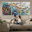 Modern Abstract Fish Shoal Wall Art Canvas Print, Colorful by MyGreatCanvas | Canvas Wall Art Prints | Photo Prints & Wall Decor