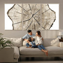 Abstract Wood Tree Ring Wall Art - Ready to Hang Minimalist