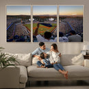 Dodger Stadium Sunset Game Triple Canvas Wall Art - Los