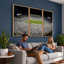 Beaver Stadium Night Game Triple Canvas Wall Art - Penn