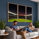 Yankee Stadium Night Game Triple Canvas, Yankee Stadium