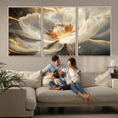 Gold Floral Wall Art Canvas Print, Framed Modern Flower Art by MyGreatCanvas | Canvas Wall Art Prints | Photo Prints & Wall Decor
