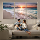 Sunset Beach Wall Art – Soothing Coastal Landscape, Ready to