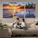 Serene Beach Sunset Wall Art Canvas- Coastal Seascape Print