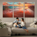 Sunset Beach Wall Art | Ocean Canvas Print | Coastal Wall