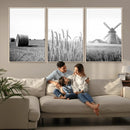 Vintage Farmhouse Black and White Triptych Wall Art – Giclee
