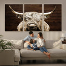 Highland Cow Wall Art Canvas Print, Rustic Farmhouse Decor, by MyGreatCanvas | Canvas Wall Art Prints | Photo Prints & Wall Decor