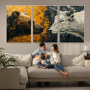 Bear and Bull Wall Art Canvas Print – Abstract Animal