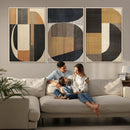 Modern Brown Wabi Sabi Wall Art Canvas Print Set – Framed