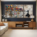 Banksy Wall Art - Banksy Girl and Butterfly Explosion Wall by MyGreatCanvas | Canvas Wall Art Prints | Photo Prints & Wall Decor