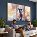 Abstract Watercolor Golf Player Wall Art Canvas Print