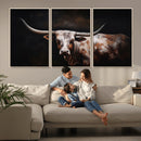 Texas Longhorn Wall Art Canvas Print | Western Ranch Decor |