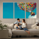 Carl Fredricksen, Up Movie Wall Art, Colorful Balloon House