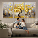Golden Tree Canvas Print | Abstract Wall Art for Modern
