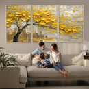 Yellow Blossom Tree Canvas Wall Art - Floral Abstract Modern