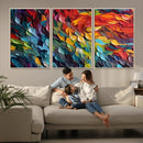 Vibrant Abstract Leaf Wall Art Canvas Print | Bold Colorful