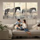 Vintage Horses Wall Art Canvas Print