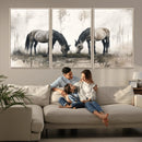 Chines Ink Style Vintage Horses Wall Art Canvas Print for by MyGreatCanvas | Canvas Wall Art Prints | Photo Prints & Wall Decor