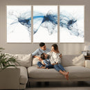 Flight Route Map Wall Art Canvas Print, Abstract Air Traffic