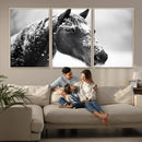 Horse Canvas Print - Winter Horse Snow Wall Art Canvas Print