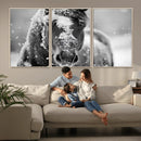 Black and White Horse Winter Wall Art | Ready to Hang and