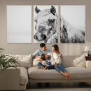 White Horse Wall Art | Ready to Hang and Framed | Winter