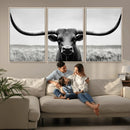 Longhorn Bull Canvas Print | Rustic Farmhouse Wall Art | by MyGreatCanvas | Canvas Wall Art Prints | Photo Prints & Wall Decor