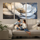 White Magnolia Flower Wall Art Canvas Print | Abstract