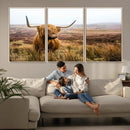 Scottish Highland Cow Canvas Wall Art – Rustic Farmhouse