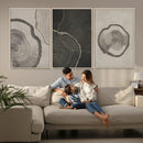 Modern Abstract Tree Ring Canvas Art Set | 3 Panel Large