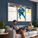 San Jose Sharks Ice Hockey Player Wall Art Canvas Print