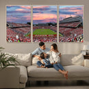Carter-Finley Stadium Art Sunset Game Triple Canvas Wall Art