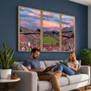 Carter-Finley Stadium Art Sunset Game Triple Canvas Wall Art