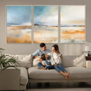 Abstract Landscape Wall Art Canvas Print - Warm Tones of