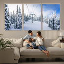 Winter Ski Lift Wall Art Print - Landscape Wall Art | Snowy