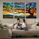Vibrant Mosaic Tree of Life Wall Art | Stained Glass Style