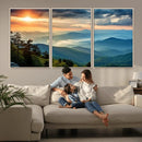 Sunrise Over Mountain Range Wall Art Canvas Print, Farmhouse