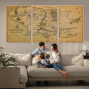 Middle Earth Map Canvas Wall Art – Vintage Fantasy Map