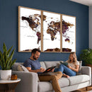 World Map Canvas Print – Detailed Map of the World Wall Art