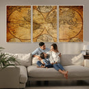 Vintage World Map Canvas Print – Antique Push Pin Travel by MyGreatCanvas | Canvas Wall Art Prints | Photo Prints & Wall Decor